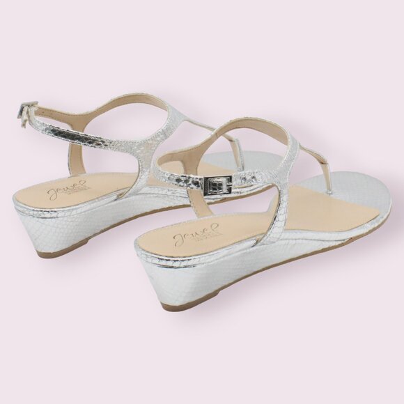 Jewel Badgley Mischka Womens Silver Snake Sandals - Picture 6 of 8